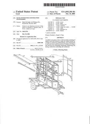 U s patent # 6955384 scaffold trailer 