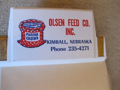 Vintage plastic note holder-rite it memo pad-kimball ne