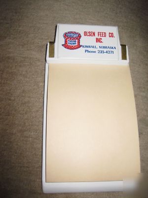 Vintage plastic note holder-rite it memo pad-kimball ne