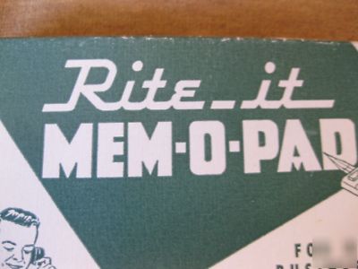 Vintage plastic note holder-rite it memo pad-kimball ne