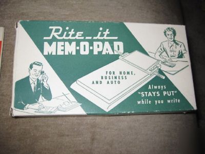 Vintage plastic note holder-rite it memo pad-kimball ne