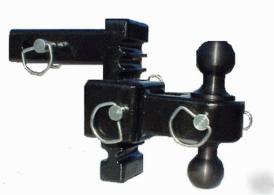 Tri-ball adjustable trailer hitch insert - solid steel