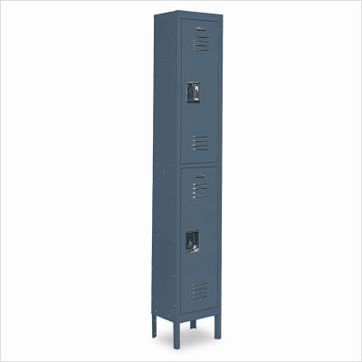 Quick-assemble double-tier locker, 12 x 18 x 78, gray