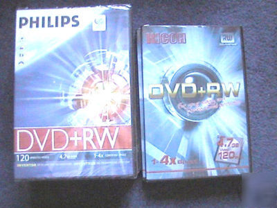 Phillips x 5 + 2 ricoh cased slimline dvd+rw blank disc