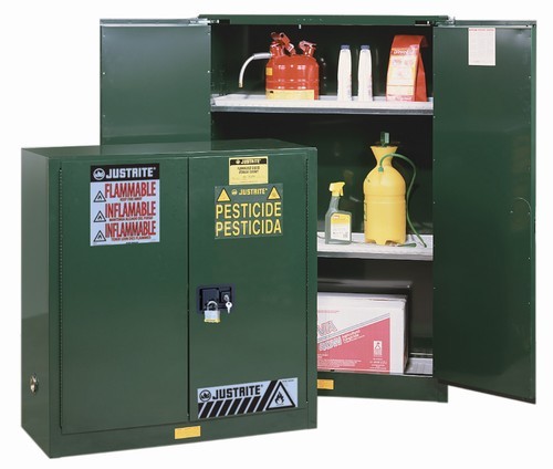 Justrite 45 gallon green safety cabinet