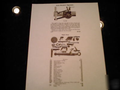 Acme windmill regulator parts list & diagram