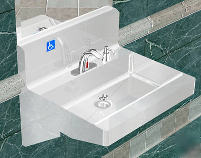 Ada nsf 1 station, wash up hand sink, electronic faucet